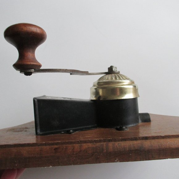 Farmhouse Crank Coffee Grinder Decor Rustic Wood - Picture 7 of 8